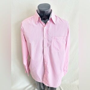 Wrangler George Strait Shirt Men’s  Large Pink Check Button Up Long Sleeve